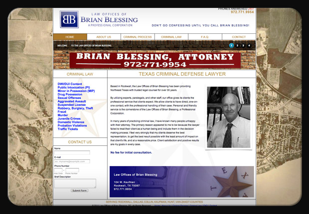 Brian Blessing Law website